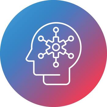 Smart Asset Management Line Gradient Circle Background Icon vector