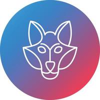 Arctic Fox Line Gradient Circle Background Icon vector