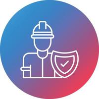 Work Safety Line Gradient Circle Background Icon vector