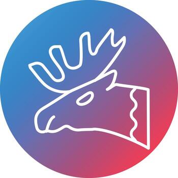 Moose Line Gradient Circle Background Icon vector