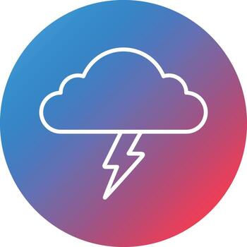 Thunder Line Gradient Circle Background Icon vector