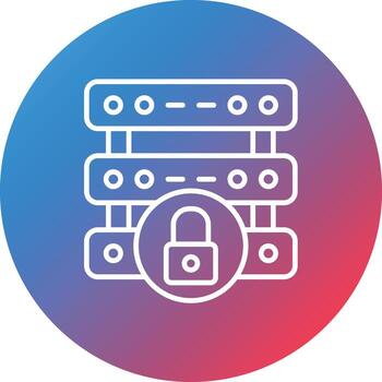 Server Security Line Gradient Circle Background Icon vector