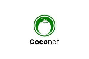 diseño de logotipo de coco adecuado para empresa o negocio de coco vector