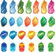 vector crystal gems colored illustration set