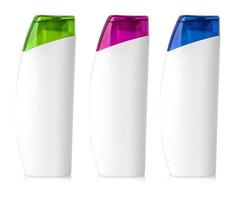 White blank plastic bottles on isolated background photo