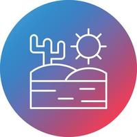 Desert Line Gradient Circle Background Icon vector