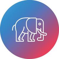 icono de fondo de círculo degradado de línea de elefante vector