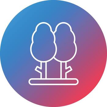 Rubber Tree Line Gradient Circle Background Icon vector