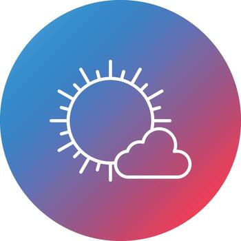 Sun Line Gradient Circle Background Icon vector