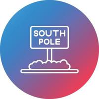 South Pole Line Gradient Circle Background Icon vector