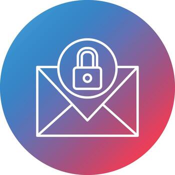 icono de fondo de círculo degradado de línea de seguridad de correo electrónico vector