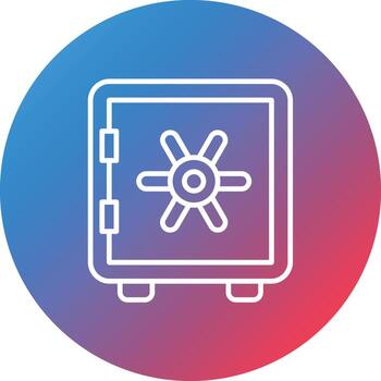 Strongbox Line Gradient Circle Background Icon vector