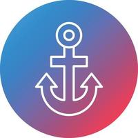 Anchor Line Gradient Circle Background Icon vector