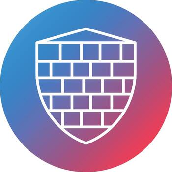 Shieldwall Line Gradient Circle Background Icon vector