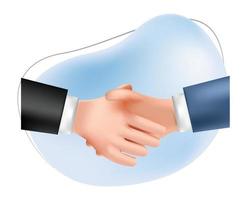 3d handshake icon. shaking hands illustration. businessman shaking hands vector