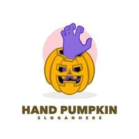 Hand pumpkin logo vector