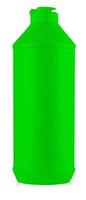 la botella de plástico verde con detergente líquido para ropa