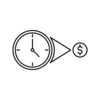 Time is money illustration, clock with money icon vector