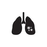 virus de la influenza infección pulmones símbolo vector