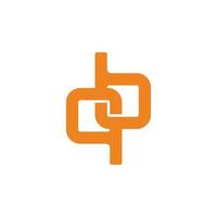letter qb linked chain overlap design symbol vector