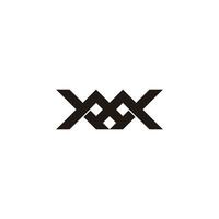 abstract letter mx simple linked geometric logo vector