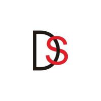 letter ds colorful linked overlap logo vector