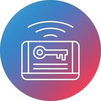 Card Key Line Gradient Circle Background Icon vector