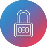 Number Padlock Line Gradient Circle Background Icon vector