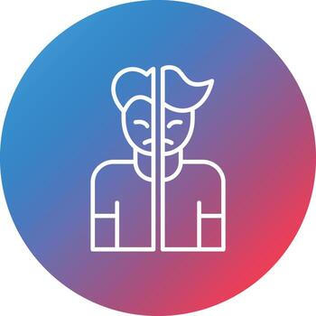 icono de fondo de círculo de gradiente de línea de trastorno de personalidad por evitación vector