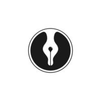 pen ink curves negative space design symbol logo vector