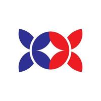 abstract butterfly linked geometric design symbol logo vector