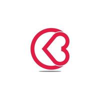 letra abstracta cb amor corazón cuidado símbolo logotipo vector