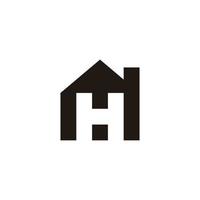 letter h home simple geometric flat logo vector