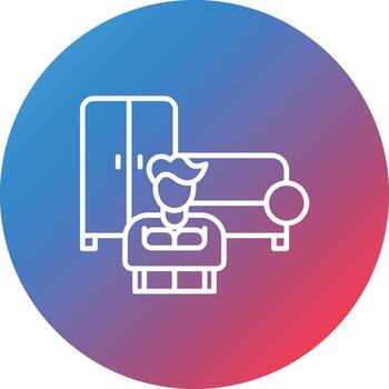 Compulsive Hoarding Line Gradient Circle Background Icon vector