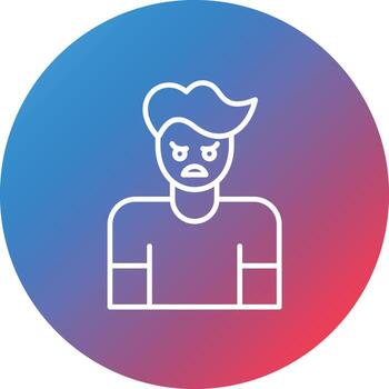 Aggression Line Gradient Circle Background Icon vector