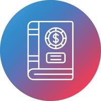 Accounting Book Line Gradient Circle Background Icon vector