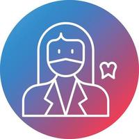 Dentist Female Line Gradient Circle Background Icon vector