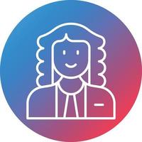Judge Male Line Gradient Circle Background Icon vector