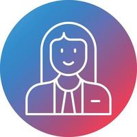 Judge Female Line Gradient Circle Background Icon vector
