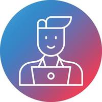 Programmer Male Line Gradient Circle Background Icon vector