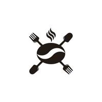 vector de logotipo de símbolo de diseño de alimentos de humo de grano de café