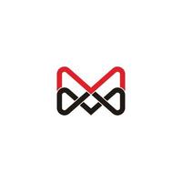 letter mv infinity colorful geometric line logo vector