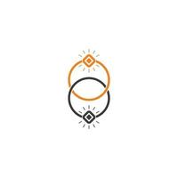 vector de logotipo de diseño colorido de anillos vinculados