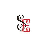 letter se curves spiral linked colorful logo vector