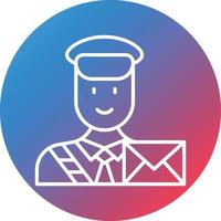 Postman Line Gradient Circle Background Icon vector