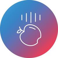 Falling Apple Line Gradient Circle Background Icon vector