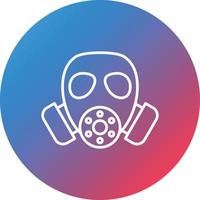 Gas Mask Line Gradient Circle Background Icon vector