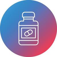 Pills Bottle Line Gradient Circle Background Icon vector