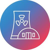 Nuclear Line Gradient Circle Background Icon vector