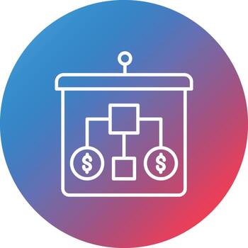 Planning Line Gradient Circle Background Icon vector